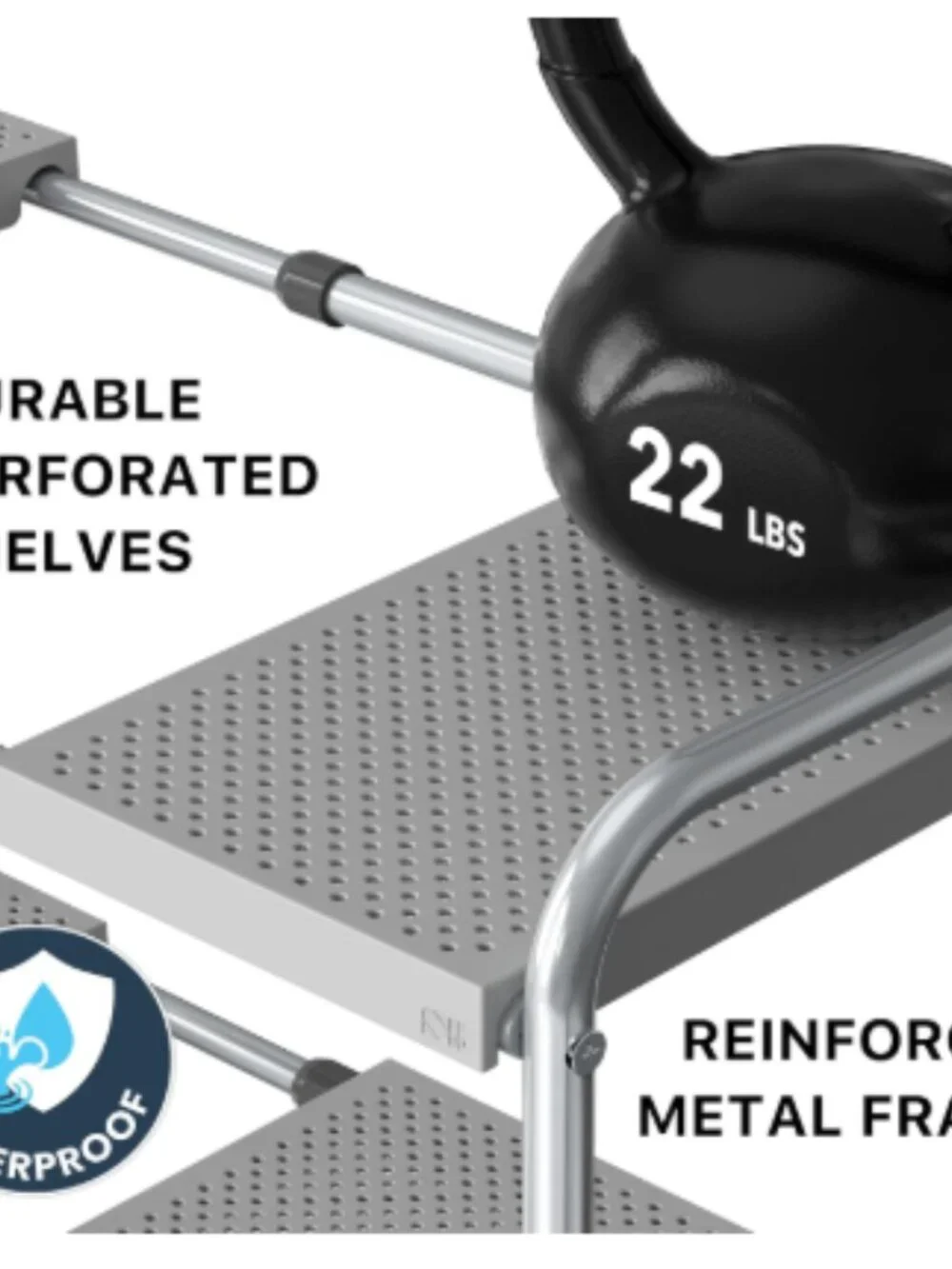 Under Sink 2-Tier Heavy Duty Expandable Organizer, Silver